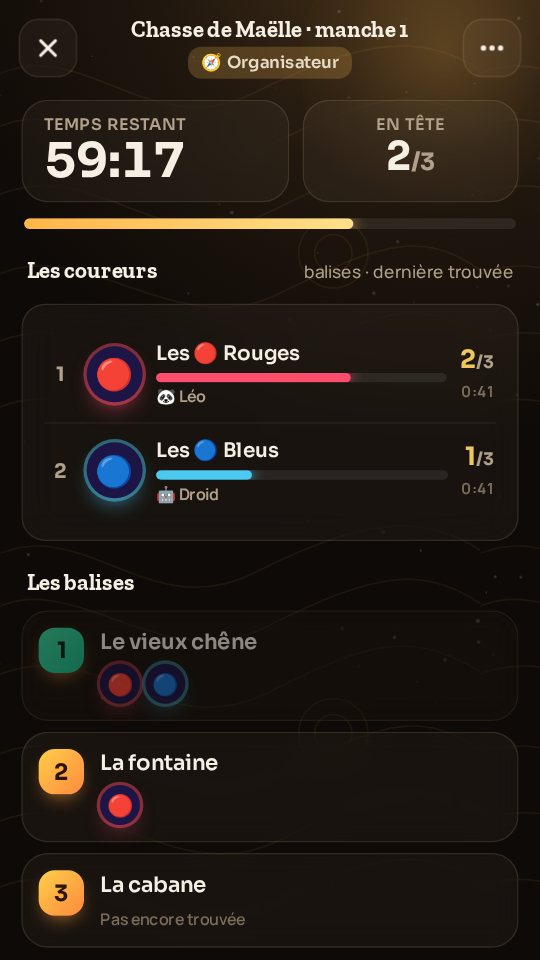 Suivi en direct par l'organisateur